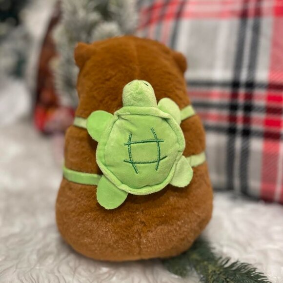 New! Capybara Carrying a Cute Little Turtle Backpack!  Plush and Adorable.  NWT - Picture 2 of 7